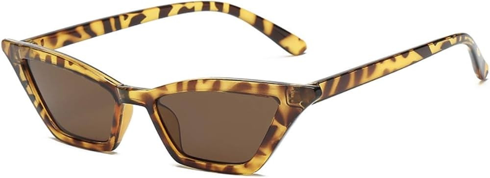 W&Y YING Small Cat Eye Sunglasses for Men and Women Skinny Retro Frame Y2K Shades Trendy Fun Fash... | Amazon (US)