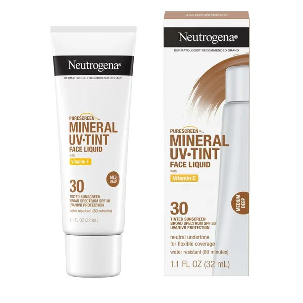 Neutrogena Purescreen+ Tinted Mineral Sunscreen, Medium Deep, 1.1 fl. oz | Walmart (US)