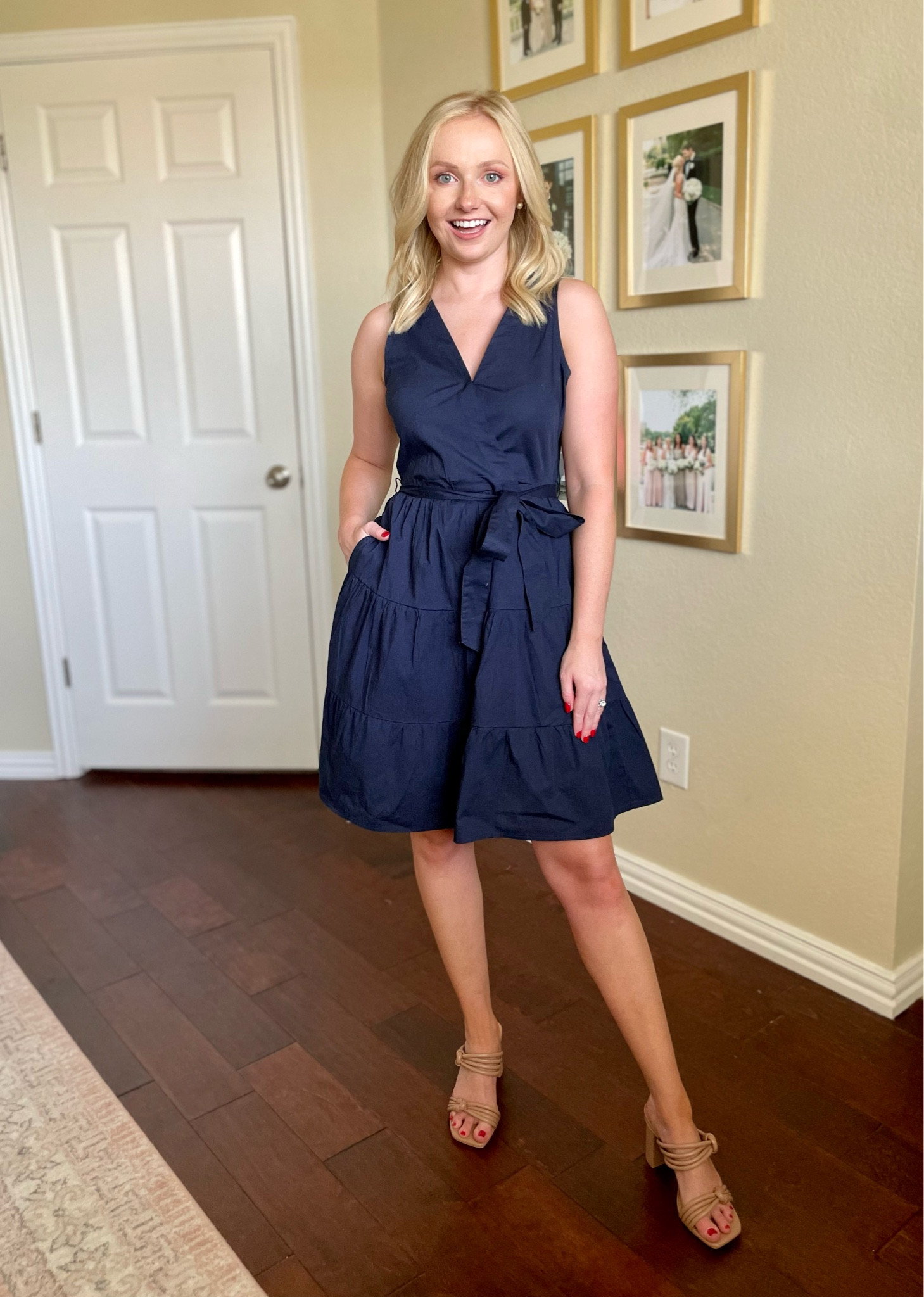 Wearing a 0 | navy dress, wrap dress, summer dress, workwear, summer workwear, work dress, coastal style, coastal outfit 

#LTKstyletip #LTKSeasonal #LTKFind