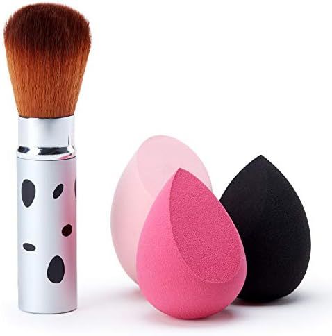 3-piece makeup sponge set with Powder Brush， makeup sponges sponge makeup Mixed sponge foundati... | Amazon (US)