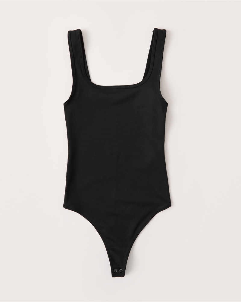Abercrombie & Fitch Women's 90s Seamless Fabric Tank Bodysuit in Black - Size XXS | Abercrombie & Fitch (US)