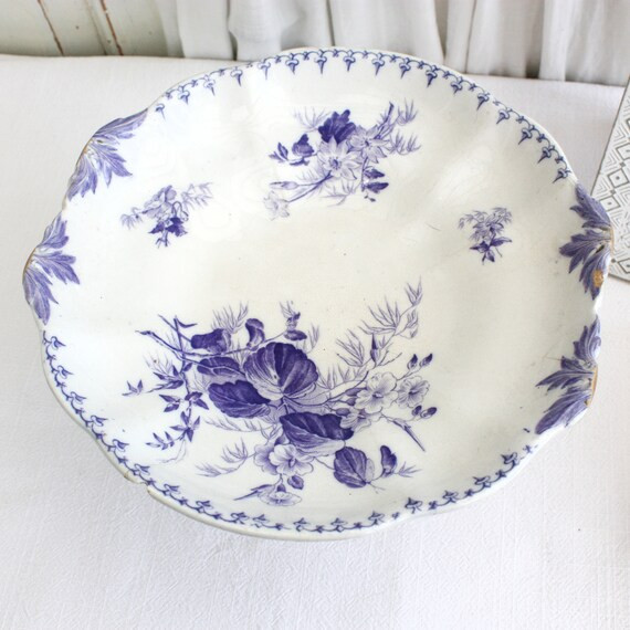 French Antique Lavender Transferware Ironstone Footed Cake - Etsy UK | Etsy (UK)