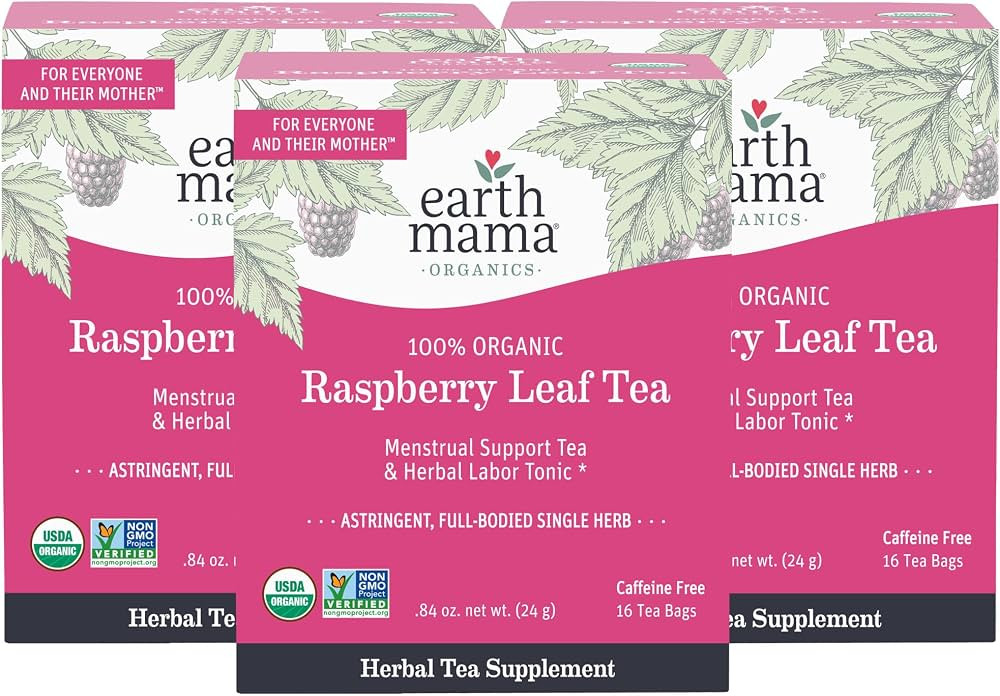 Amazon.com : Earth Mama Organic Raspberry Leaf Tea Bags | Labor Tonic & Menstrual Support Herbal ... | Amazon (US)