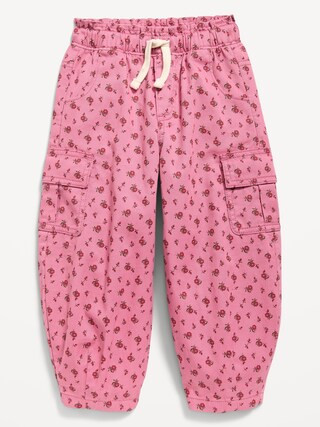 Pull-On Barrel-Leg Cargo Pants for Toddler Girls | Old Navy (US)