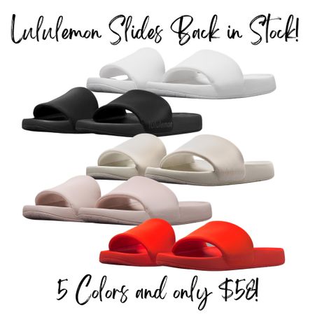 These Lululemon slides are back in stock and have a very high sellout risk! They come in 5 colors and are only $58. 



#LTKstyletip #LTKshoecrush #LTKunder100