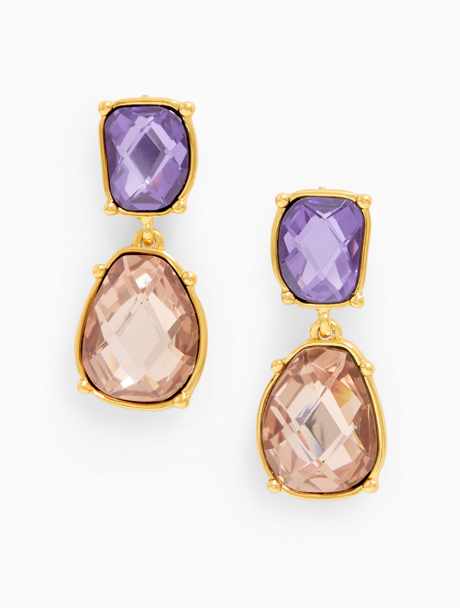 Checkered Stone Drop Earrings | Talbots