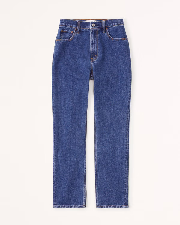 Curve Love Ultra High Rise Ankle Straight Jean | Abercrombie & Fitch (US)