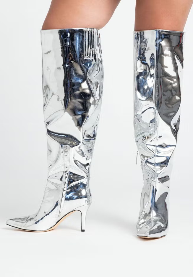 Valeria Silver Boot | Eloquii