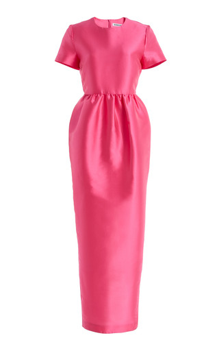 Lexi Gathered Silk-Blend Midi Dress | Moda Operandi (Global)