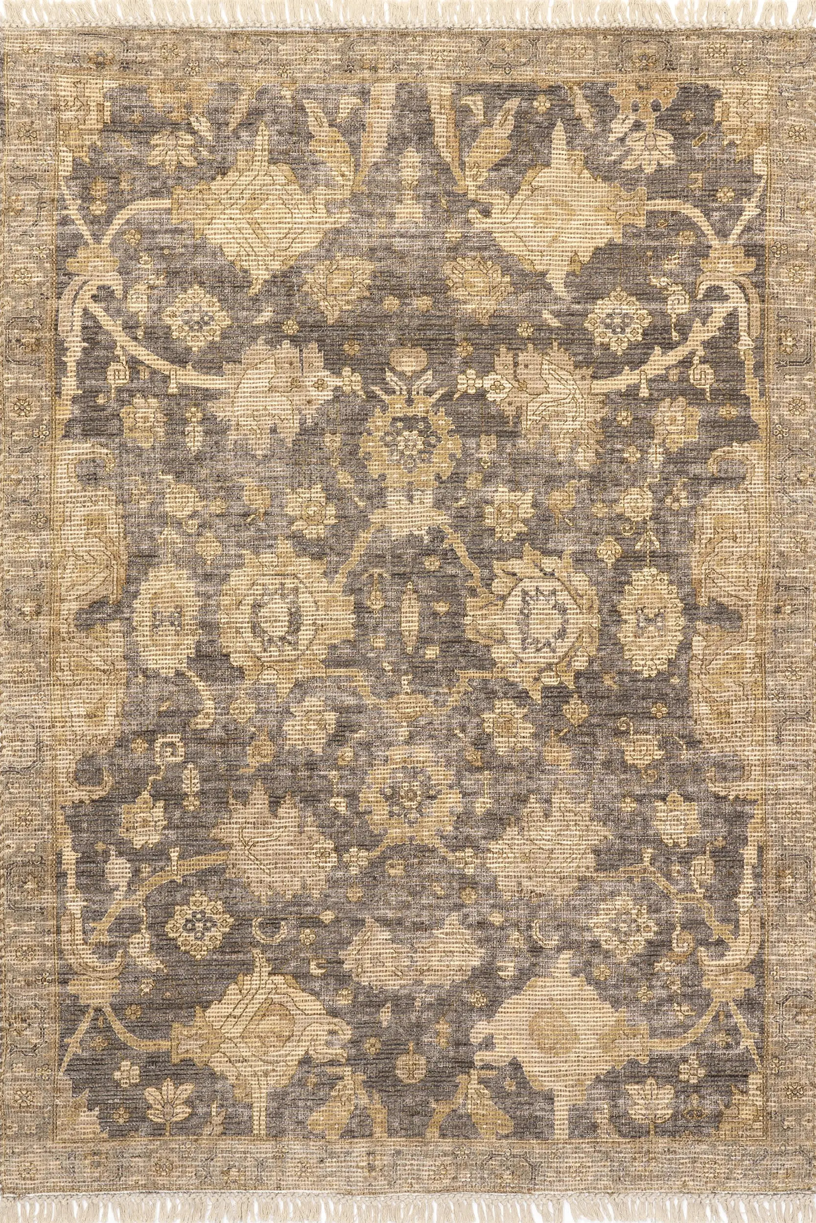 Marigold Tasseled Rug | Dark Brown | Rugs USA