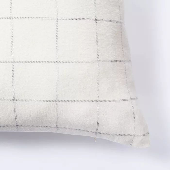 Oversized Windowpane Checked Square Throw Pillow Cream - Threshold™ designed w/ Studio McGee | Target