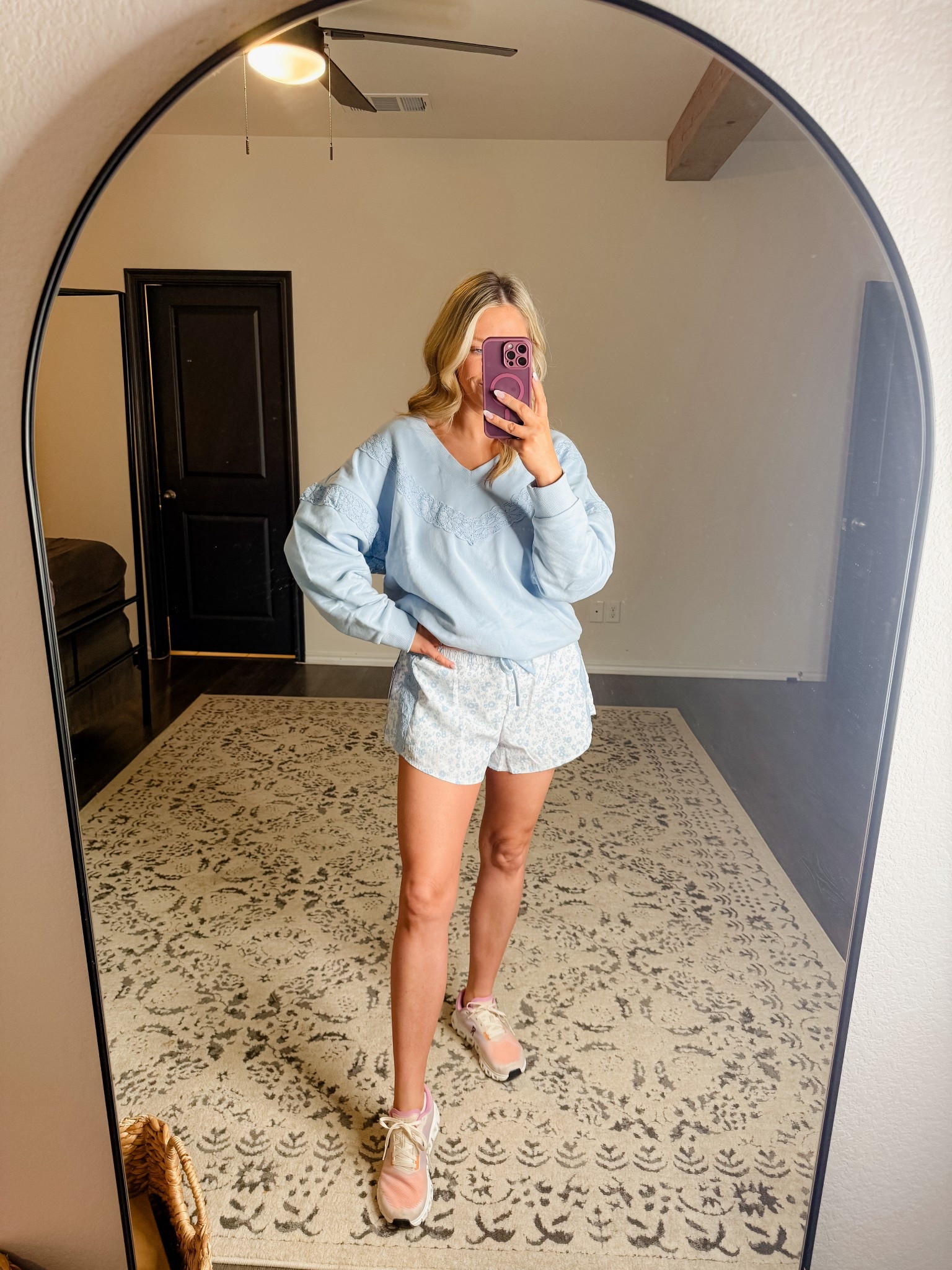 Love the lace on this top! Wearing a small on top medium on bottom! Should have sized down to a small on bottoms! 

#LTKActive #LTKootd