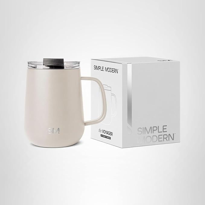Simple Modern Voyager Signature Mug | Travel Coffee Tumbler with 360° Lid and Handle | Ceramic-L... | Amazon (US)