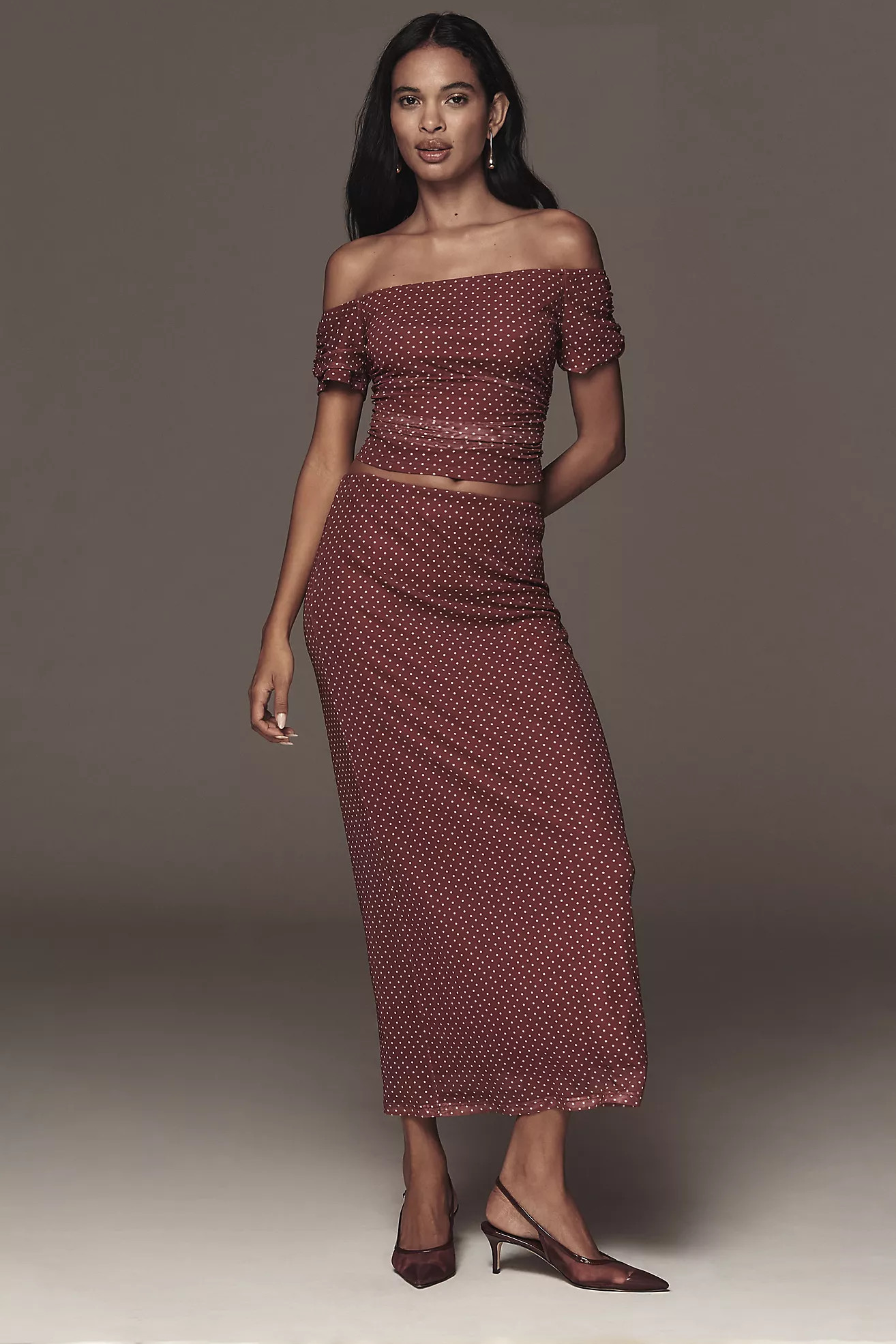 The Frolic Polly Off-Shoulder Mesh Top | Anthropologie (US)