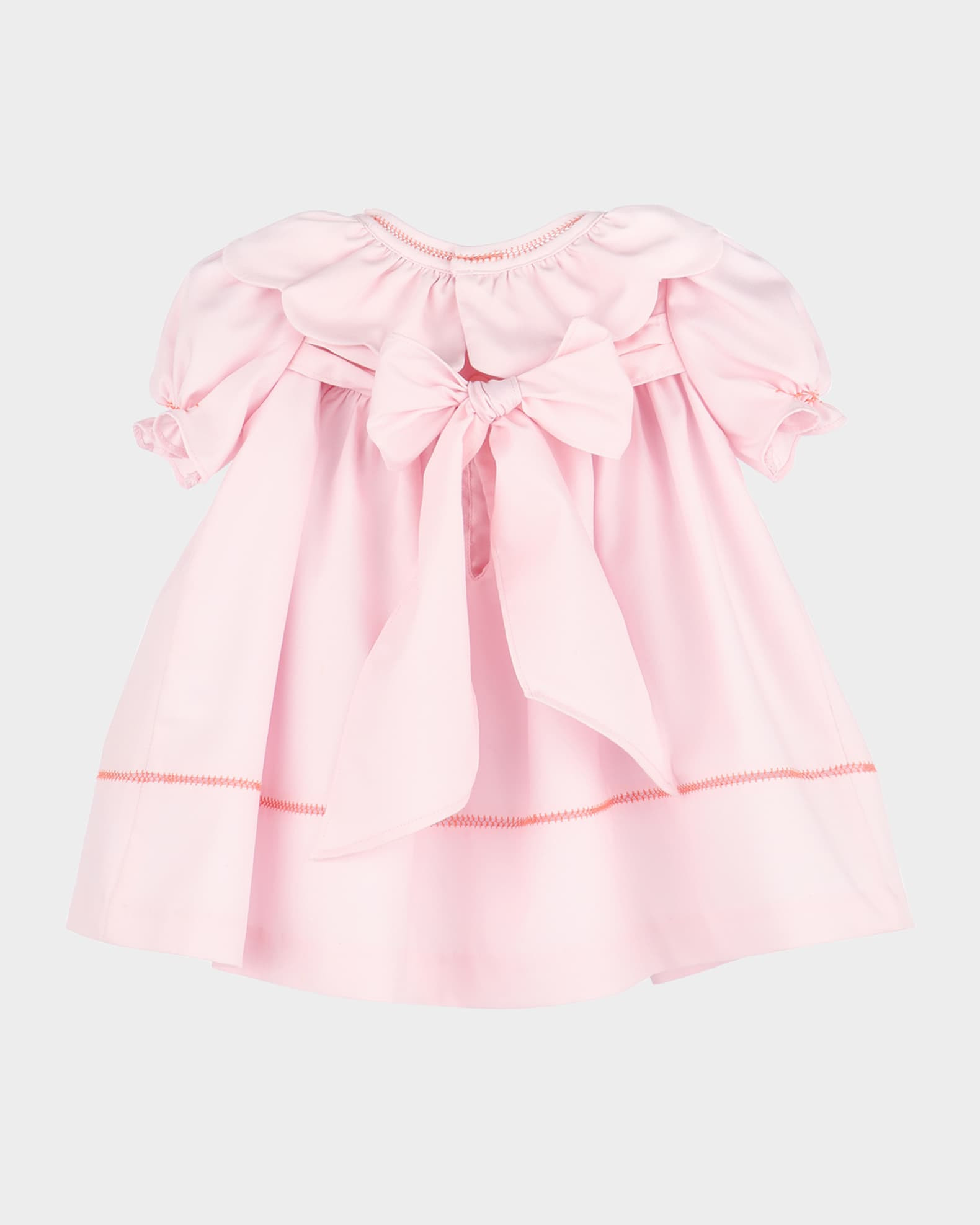 Girl's Pumpkin Embroidery Ruffled Cotton Dress, Size 3M-3 | Neiman Marcus