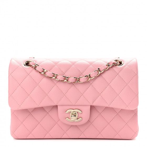 CHANEL Caviar Quilted Small Double Flap Pink | Fashionphile