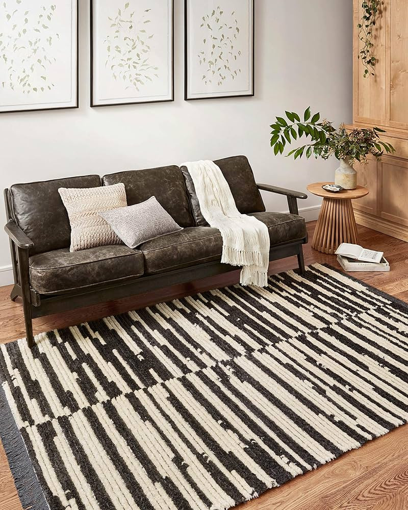 Loloi Chris Loves Julia x Alice ALI-03 Cream / Charcoal Geometric Area Rug 9'-2" x 13' | Amazon (US)