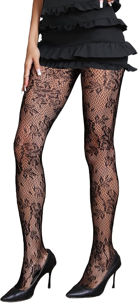 Women's Lace Tights - Fishnet Stockings for women, Black Fishnet Tights for Party, Everyday, and ... | Amazon (US)