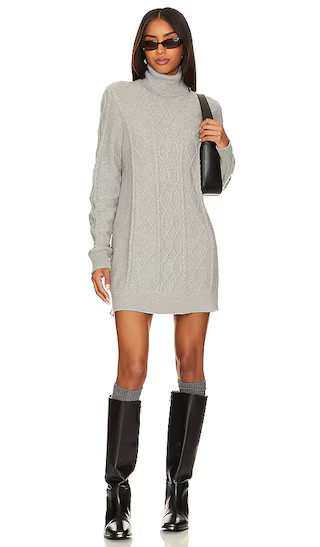 Montreal Mini Dress in Grey Cable Knit | Revolve Clothing (Global)