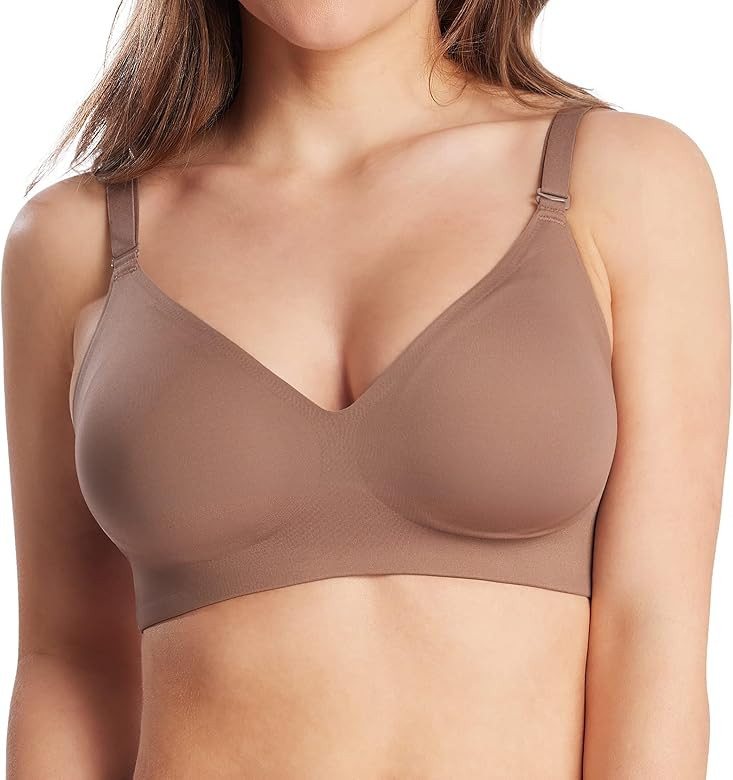 COMFELIE Seamless Bra Wireless Bra for Women Convertible Strap Ultra Comfort Bra V Neck Invisible... | Amazon (US)