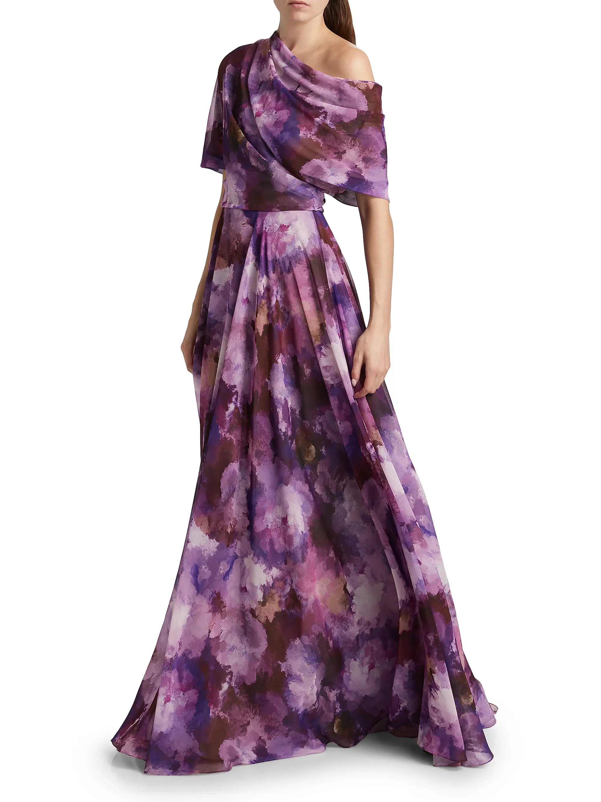 Floral-Print Chiffon Gown | Saks Fifth Avenue