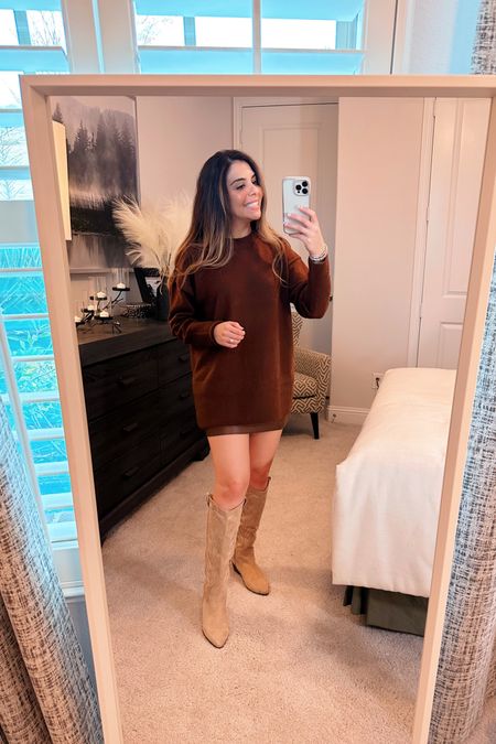 Holiday dress 
Holiday leather skirt
Nude boots
Cowboys boots

#LTKHoliday #LTKGiftGuide