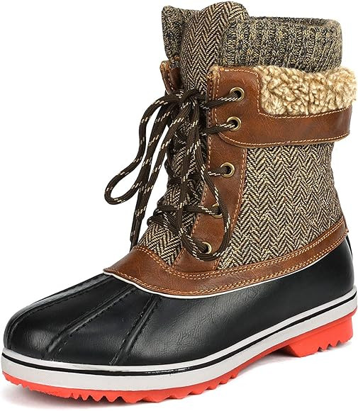DREAM PAIRS Women's Mid Calf Waterproof Winter Snow Boots | Amazon (US)
