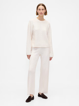 CashSoft Cable-Knit Sweater Pants | Gap (CA)
