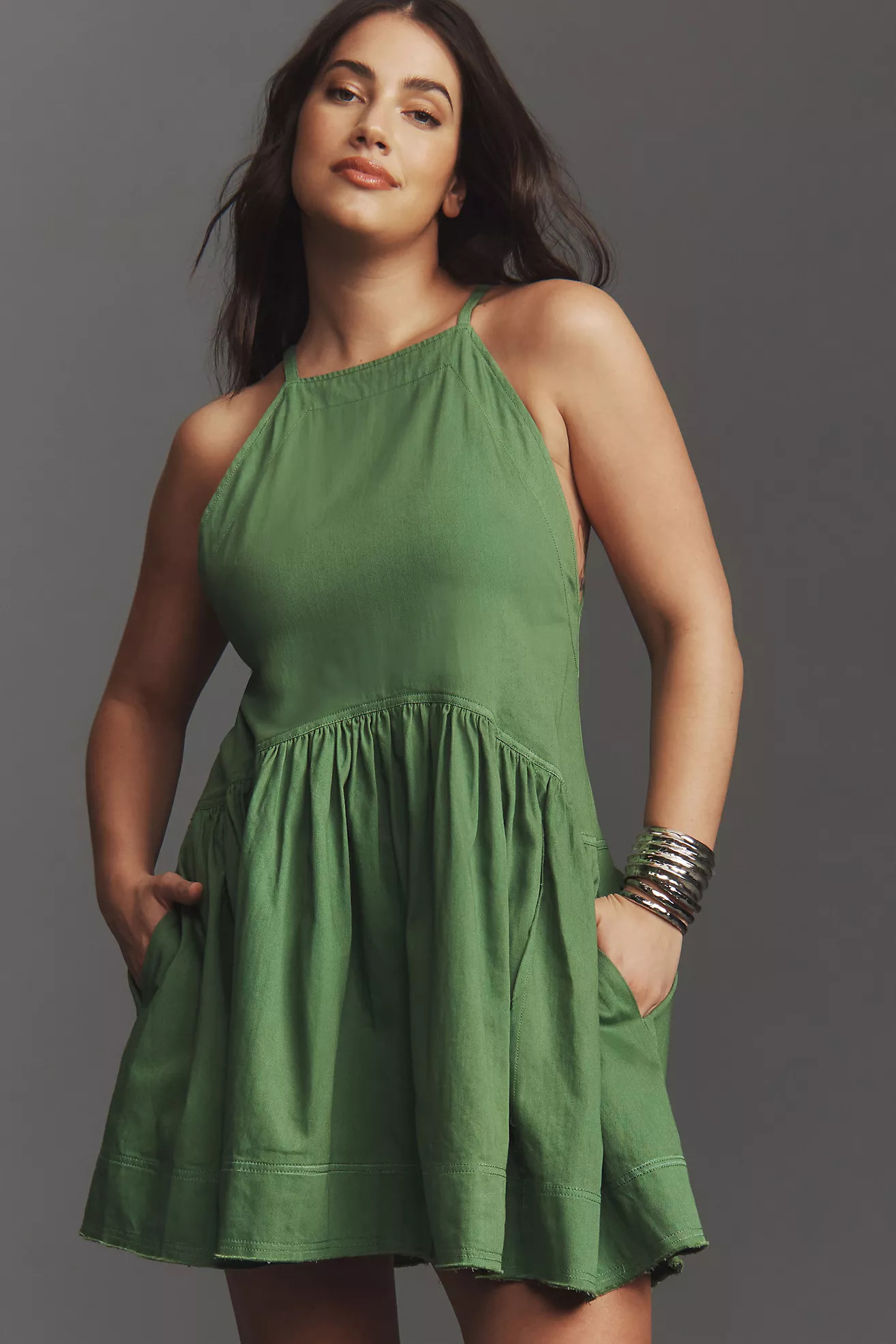 Pilcro Sleeveless Flounce Mini Dress | Anthropologie (US)