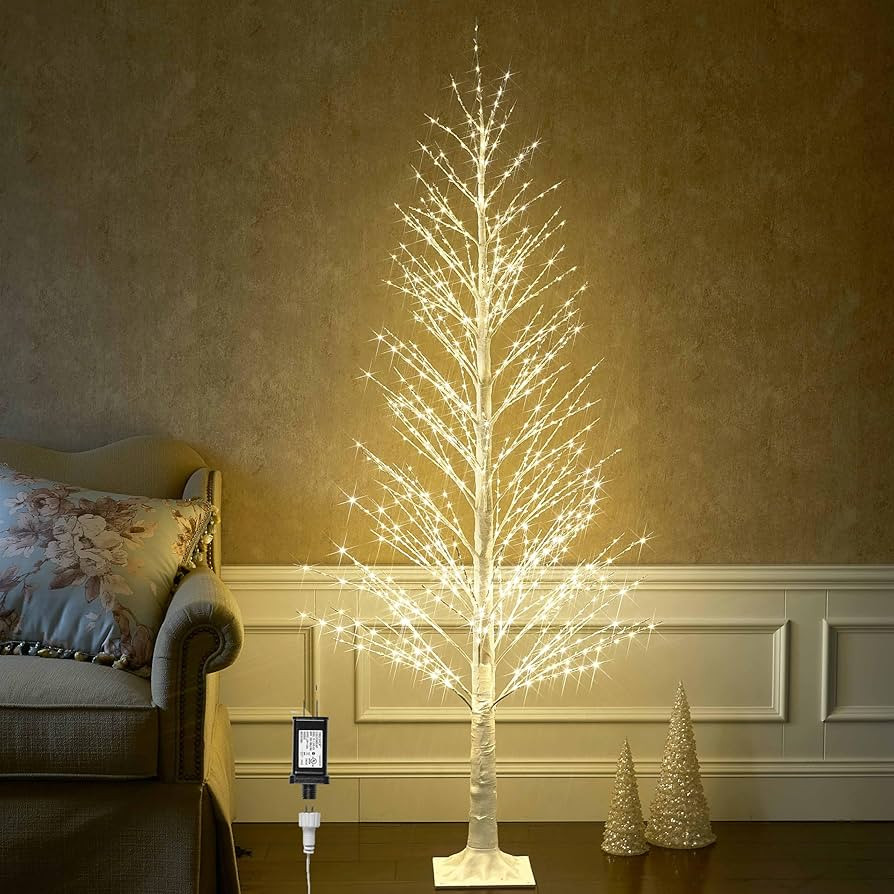 Hairui Lighted Twig White Alpine Tree with Fairy Lights 6FT 810 LED for Indoor Outdoor Home and C... | Amazon (US)