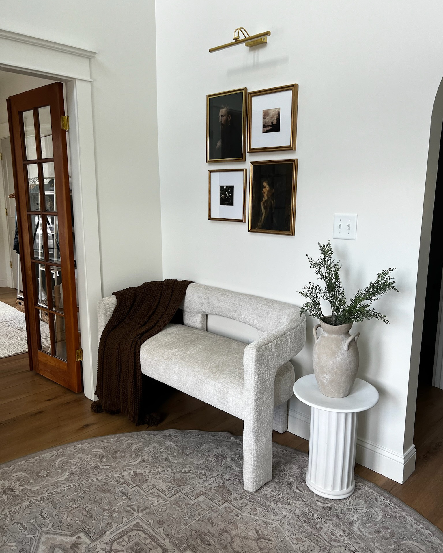 Our cozy little foyer & hall. 🫶🏻 Trying to be intentional about sharing all of the spaces in our home!! 

Will link what I can for you- along with similar items! 🤩

#LTKfindsunder100 #LTKhome #LTKstyletip