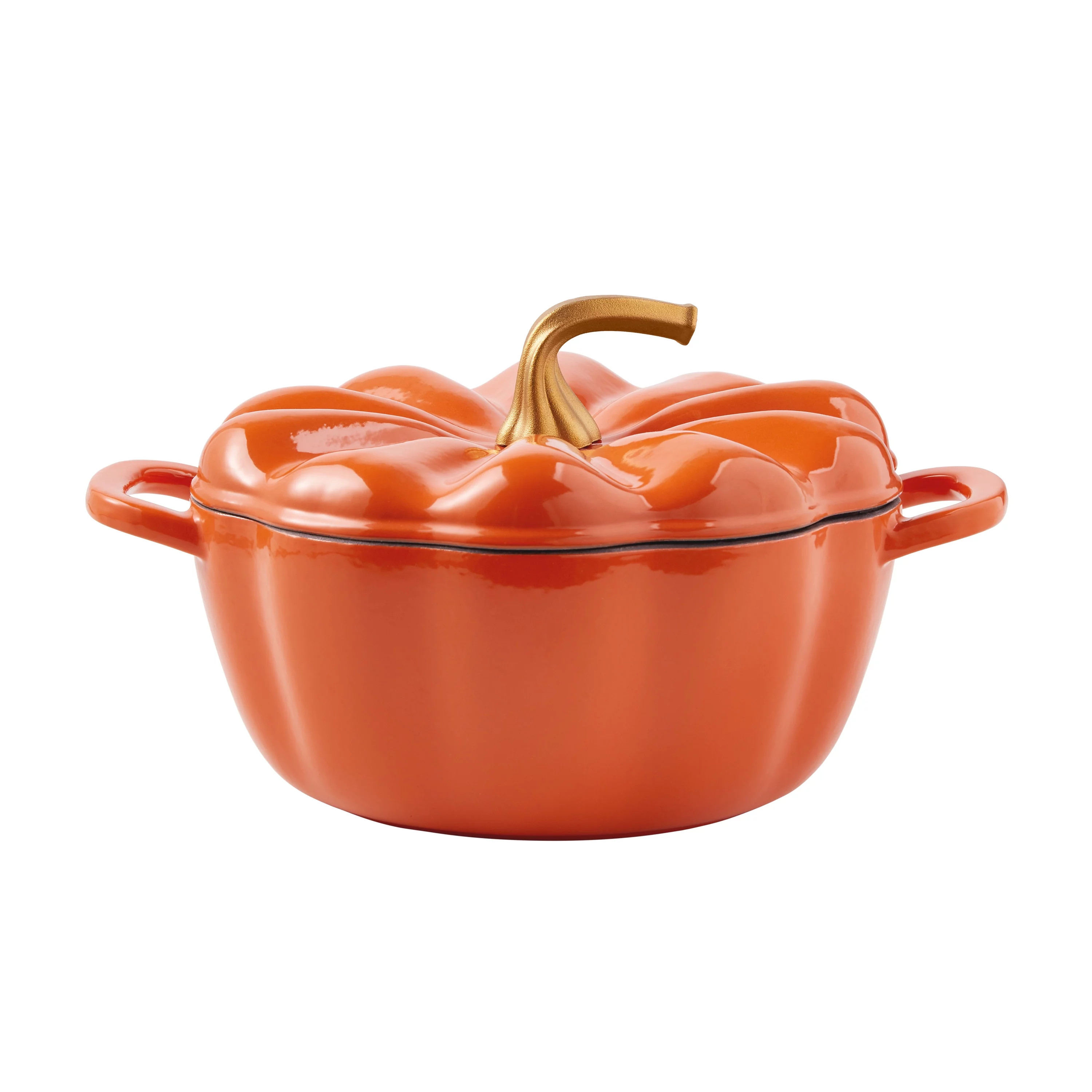 The Pioneer Woman 3.5-Quart Enamel-on-Cast Iron Pumpkin Dutch Oven, Orange | Walmart (US)