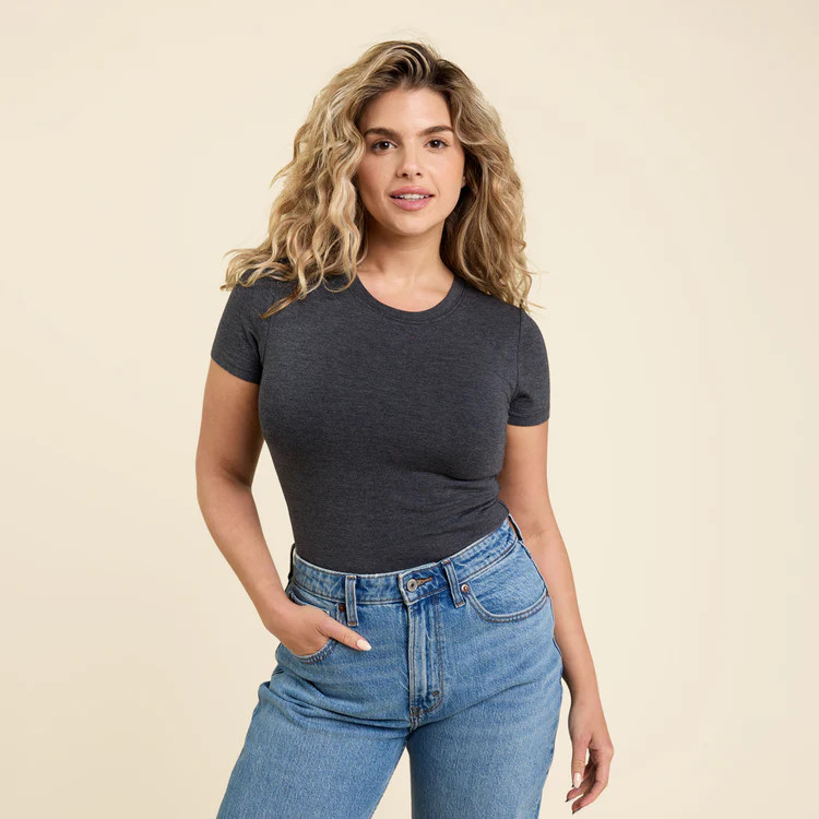 Short Sleeve Crewneck Bodysuit | nuuds
