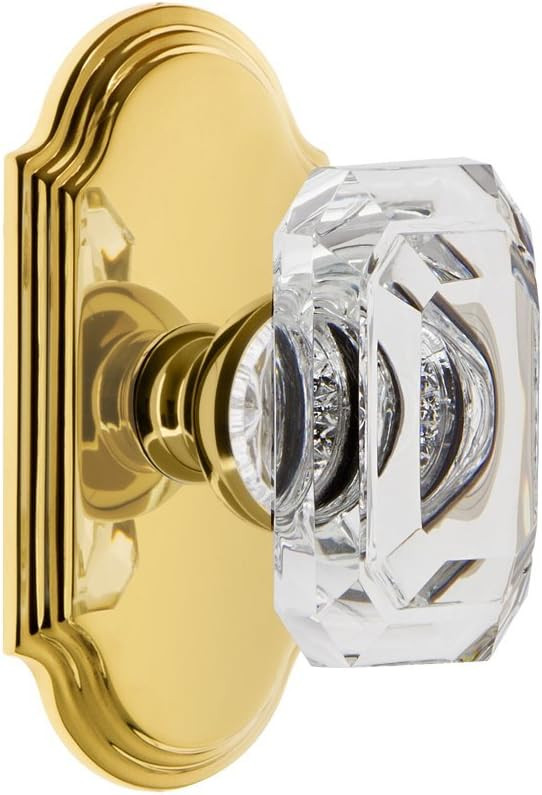 Grandeur 827712 Arc Plate Passage with Baguette Crystal Knob in Lifetime Brass, 2.375 | Amazon (US)
