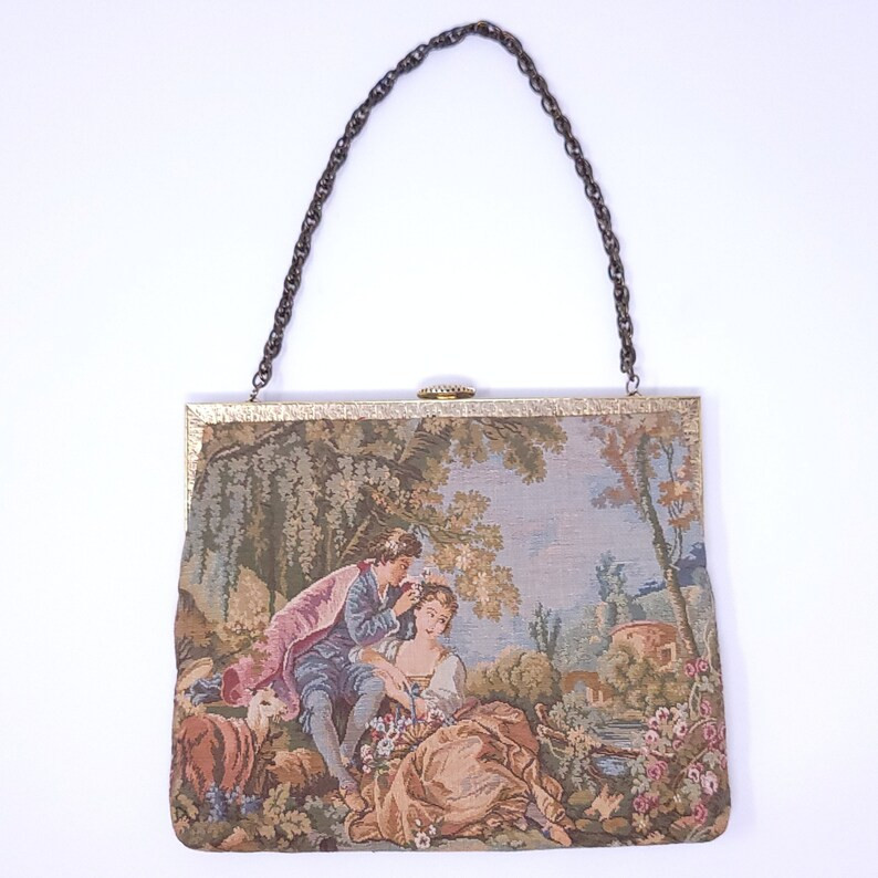 Vintage Delill Tapestry Clutch Purse with Chain Strap | Etsy (US)