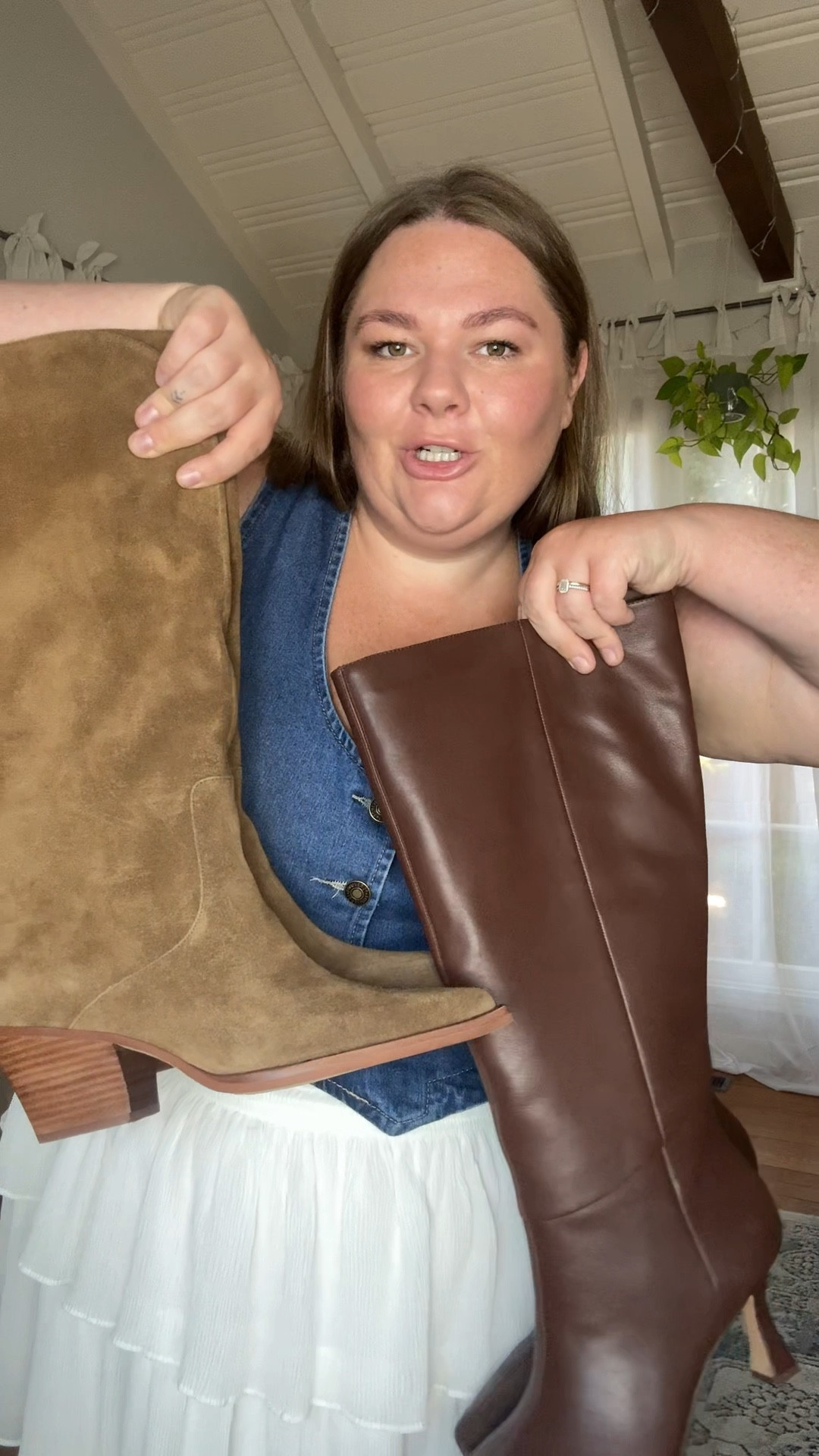 I got both of these in extra wide calf to fit my size 20 calves!! They aren’t good for wide feet + wide calf but perfect if you have a more narrow foot with a wide calf! Happy shopping! 
#widecalf #fallboots #dolcevita

#LTKShoeCrush #LTKPlusSize #LTKSeasonal