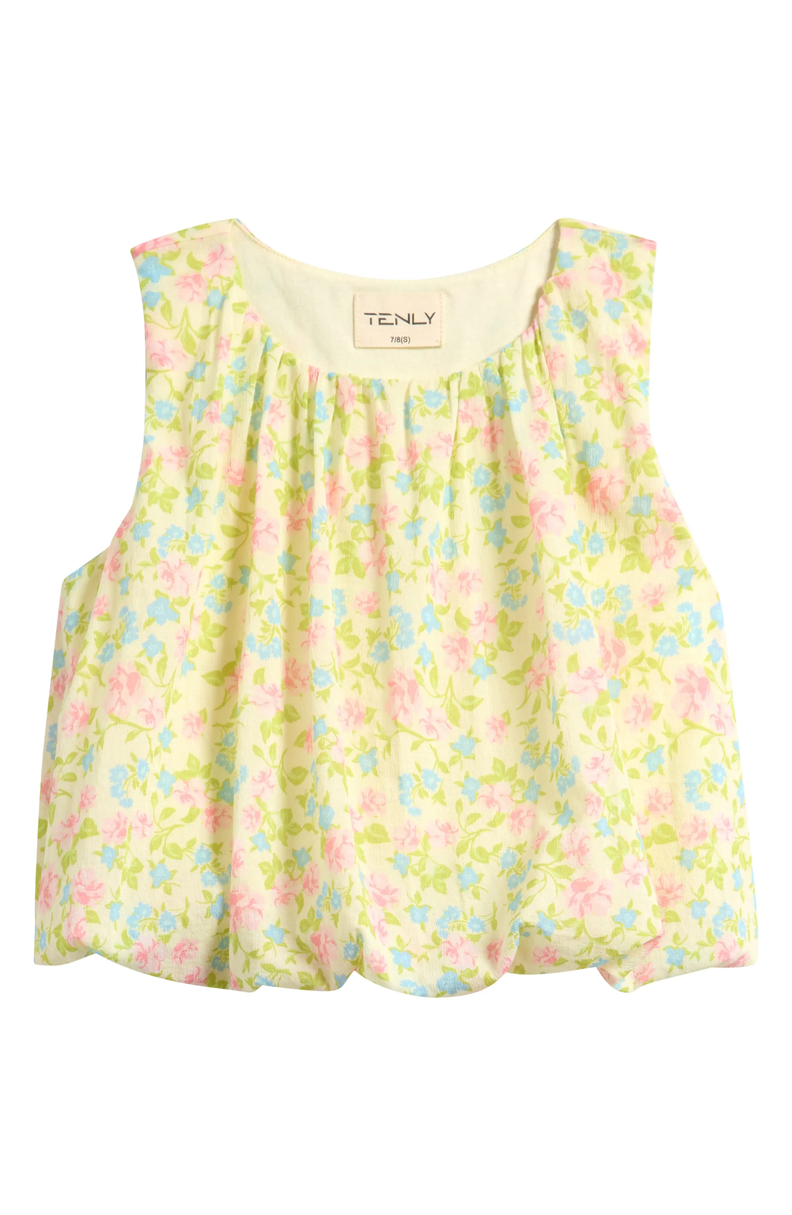 TENLY Kids' Floral Gauze Bubble Hem Top (Women) | Nordstrom | Nordstrom