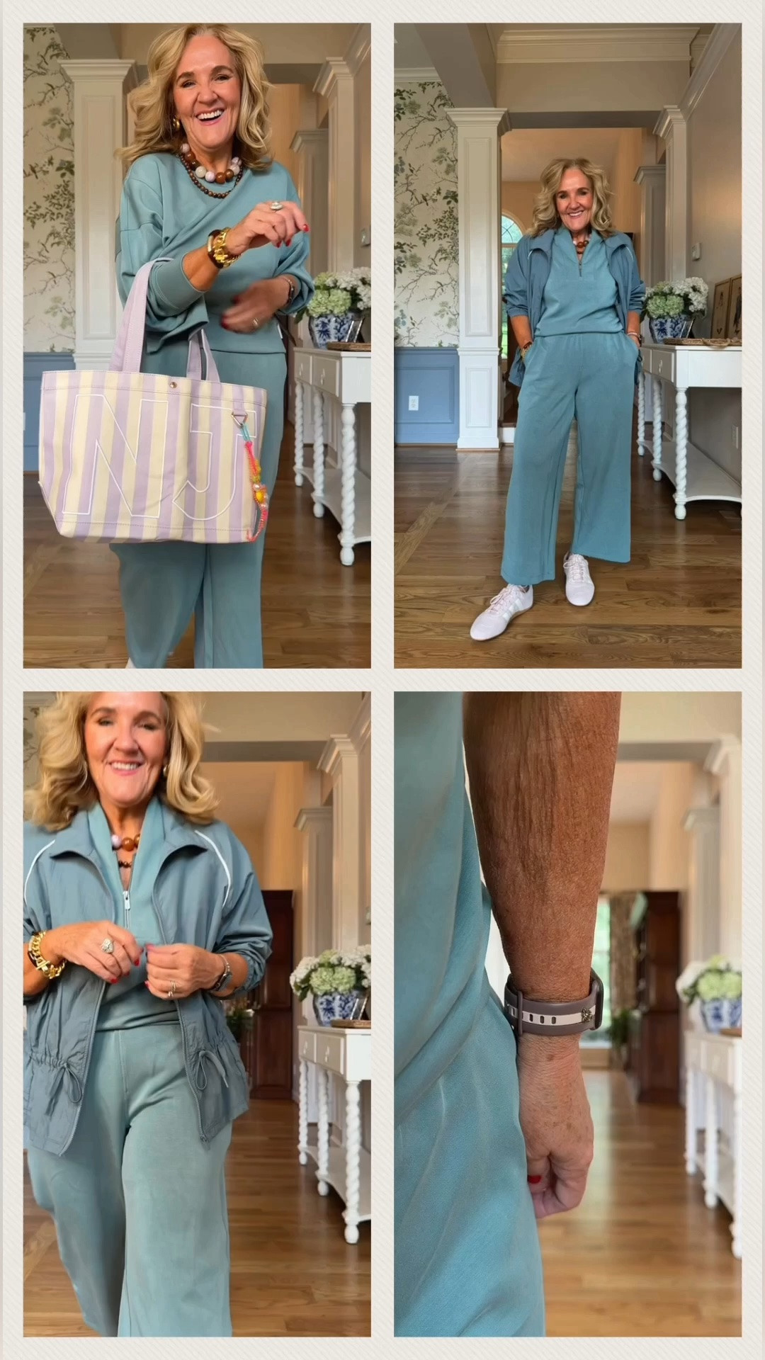 Nordstrom rack find! 
Super soft, comfy sand washed hairy knit fabric for loungewear and travel sets. Grab this jacket to go with it to create the three-piece look.
A few bauble bar pieces to finish the look.

#LTKOver40 #LTKTravel #LTKootd