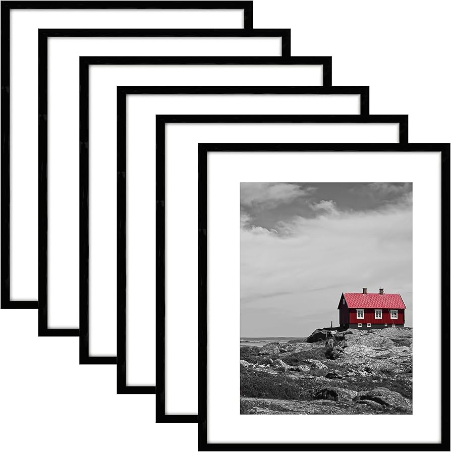 PEALSN 16x20 Picture Frame Set of 6, Display Pictures 11 x 14 with Mat or 16 x 20 Without Mat for... | Amazon (US)