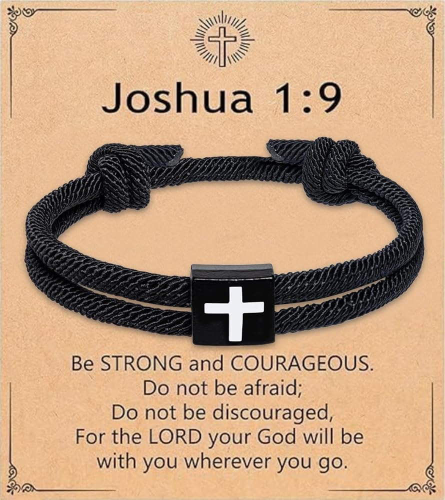 Artlunar Christian Gifts for Men Women Teens Inspirational Religious Bible Verse Joshua 1:9 Cross... | Amazon (US)