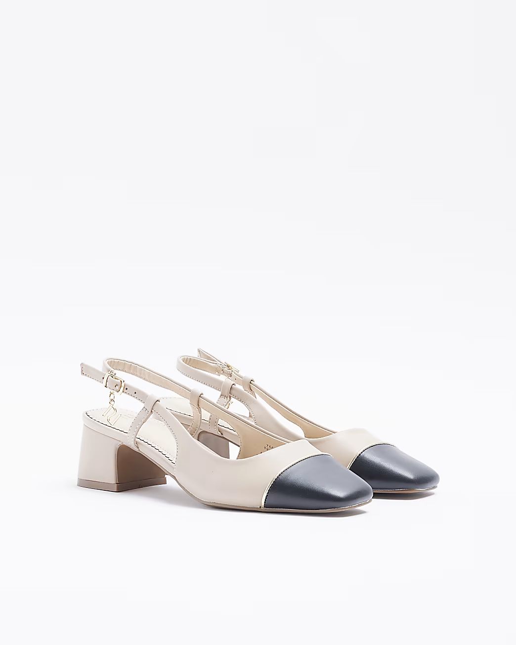Beige heeled slingback shoes | River Island (UK & IE)