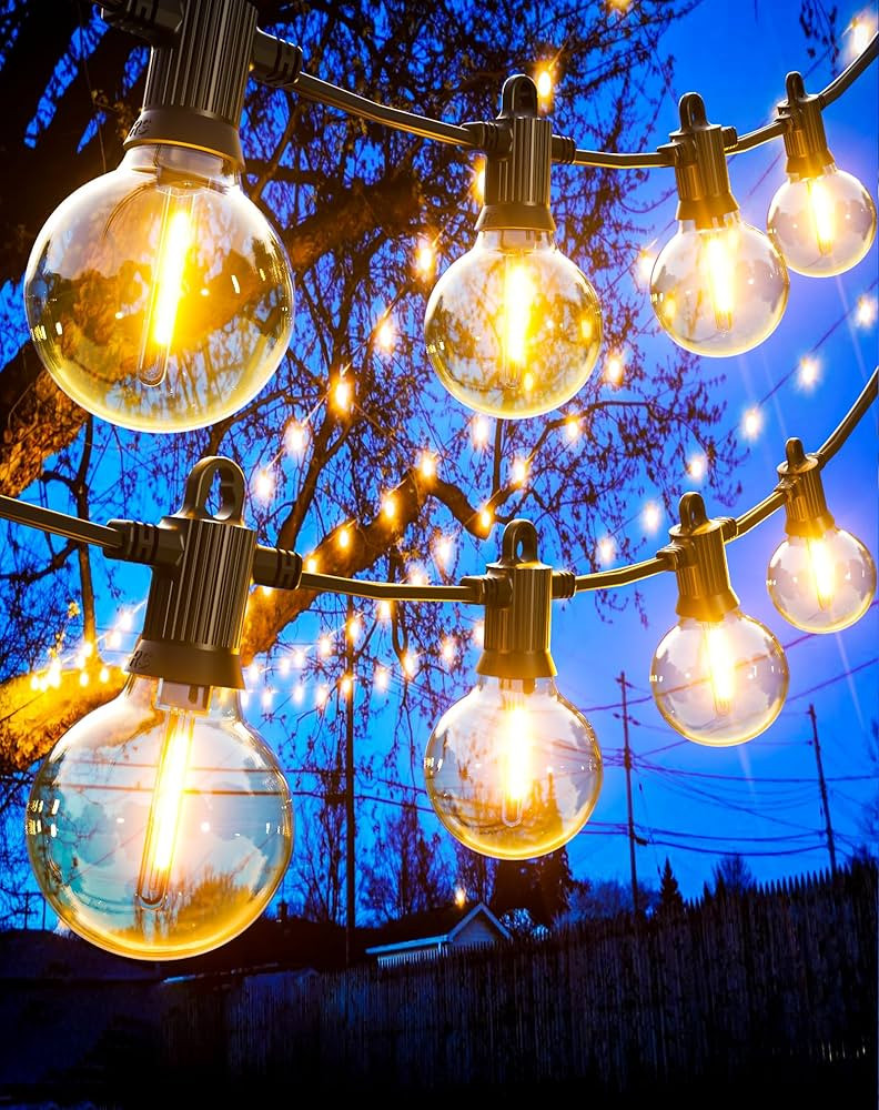 Zuske 30M Lichterkette Außen, LED Lichterkette Aussen strom mit 50+2 Warmweiße G40 Bruchsicher ... | Amazon (DE)