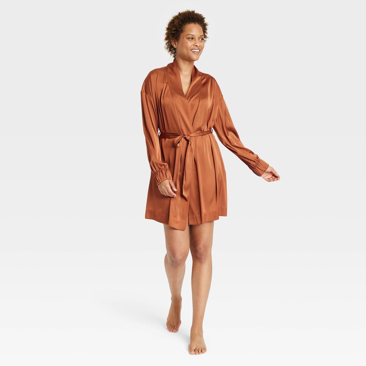 Women's Satin Robe - Stars Above™ Brown M/L | Target