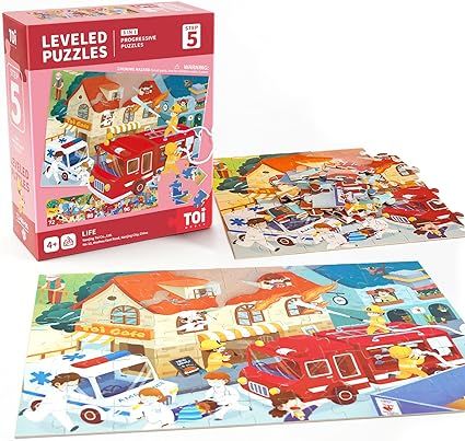 TOI Leveled Puzzles for Kids Aged 4 and Up, Toddler Puzzle Preschool Learning Jigsaw Puzzles, Lar... | Amazon (US)