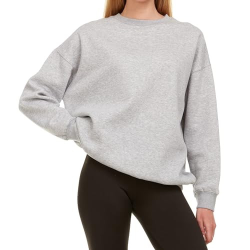 Oversized Sweatshirt for Women – Crewneck Fleece Pullover Sweatshirt Plus Size Included Grey | Amazon (US)