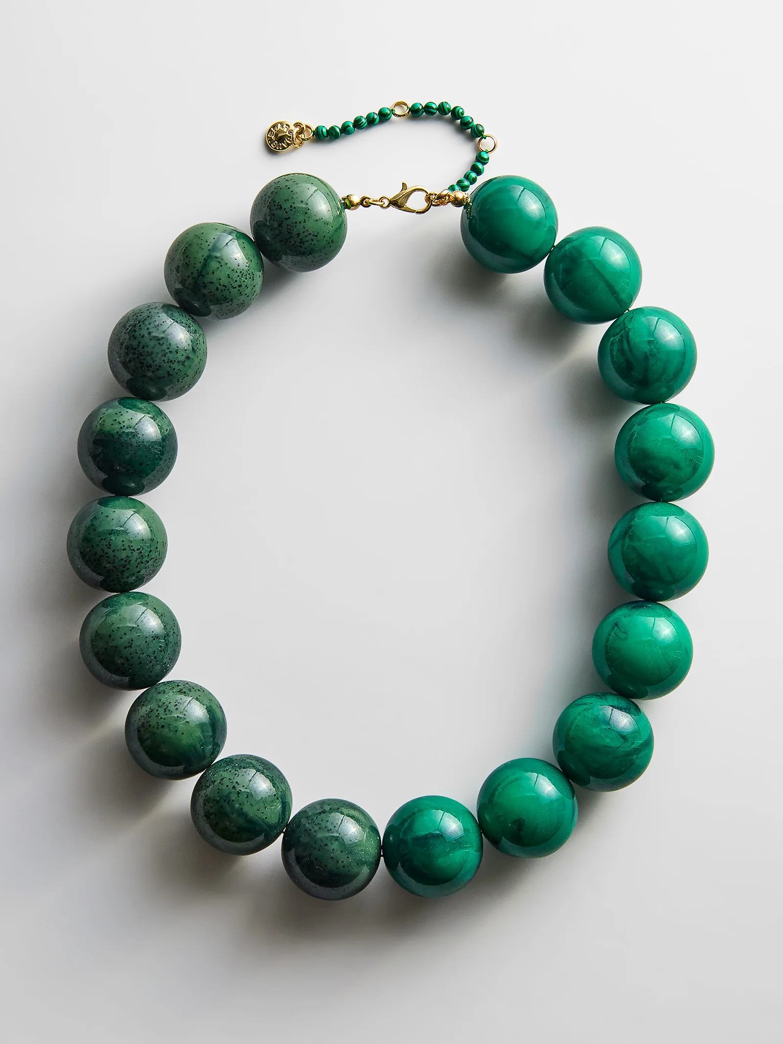 Jane Beaded Necklace - Striped Malachite | BaubleBar