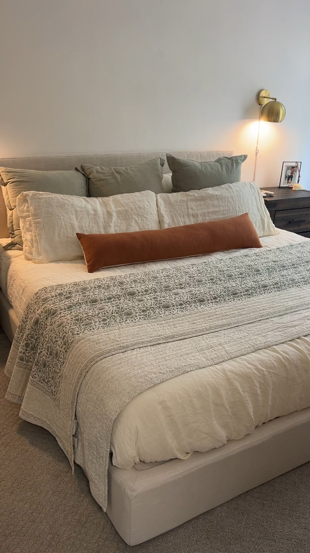 Primary bedroom makeover 💛 everything linked except for the bed (can’t link it but it’s from softframe & we got the color dune!) the cream color from Brooklinen is the perfectttt butter yellow for a bedroom

quilt is sold out but linked similar

Use code ABBY20 to save $20 on orders $100+ at Brooklinen! Not sponsored or affiliate :)