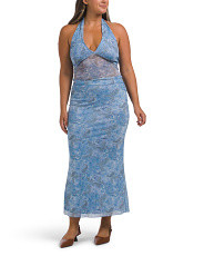 2pc Mesh Print Halter Top And Column Maxi Skirt Set | Juniors | Marshalls | Marshalls