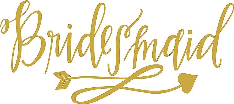 Bridesmaid - Bachelorette Heat Transfer Iron on Stencils for Wedding (Gold) | Amazon (US)