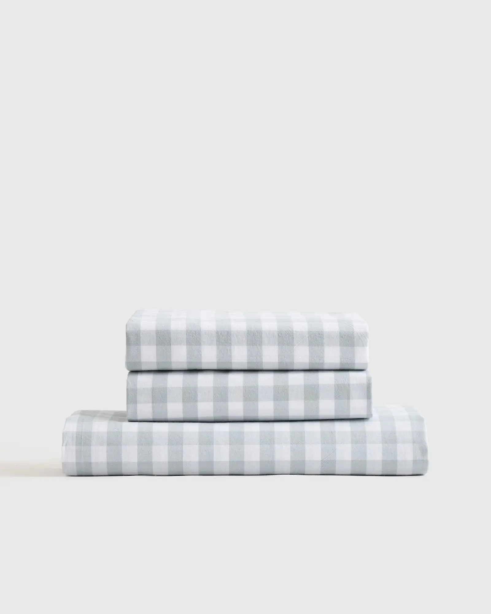 Classic Organic Percale Gingham Fitted Sheet Set | Quince